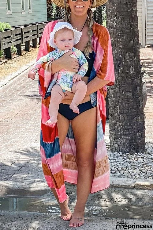 Tie Dye Stripe Kimono