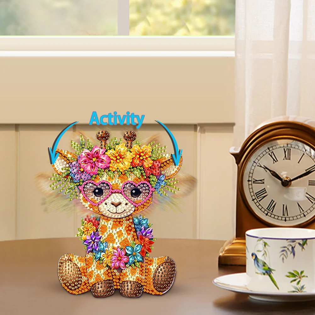 5D DIY Acrylic Animal Deer Shaking Head Diamond Painting Desktop Decorations 