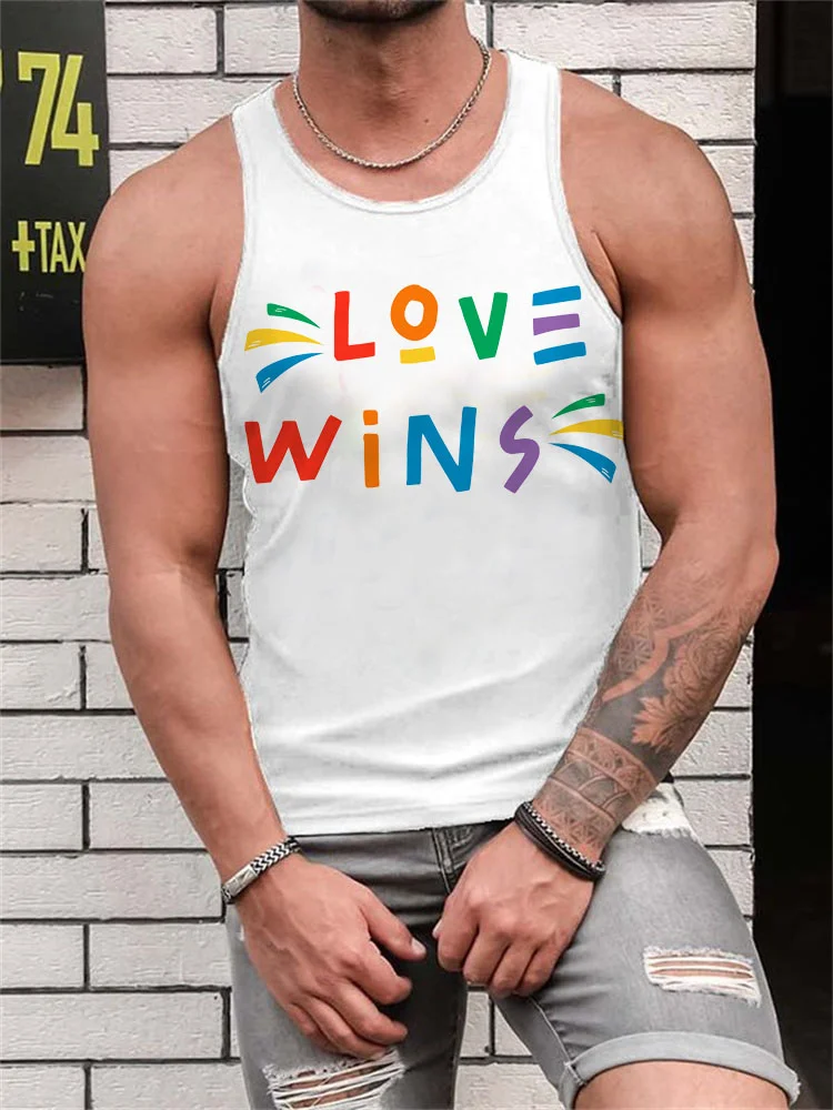 Love Wins Casual Crew Neck Tank Top