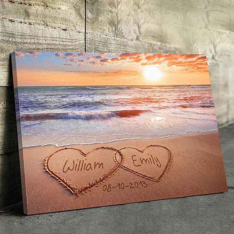Couple Personalized Custom Horizontal Canvas, Gift For Husband Wife Anniversary