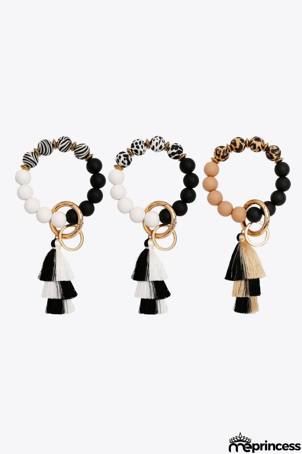 Beaded Keychain with Layered Tassel