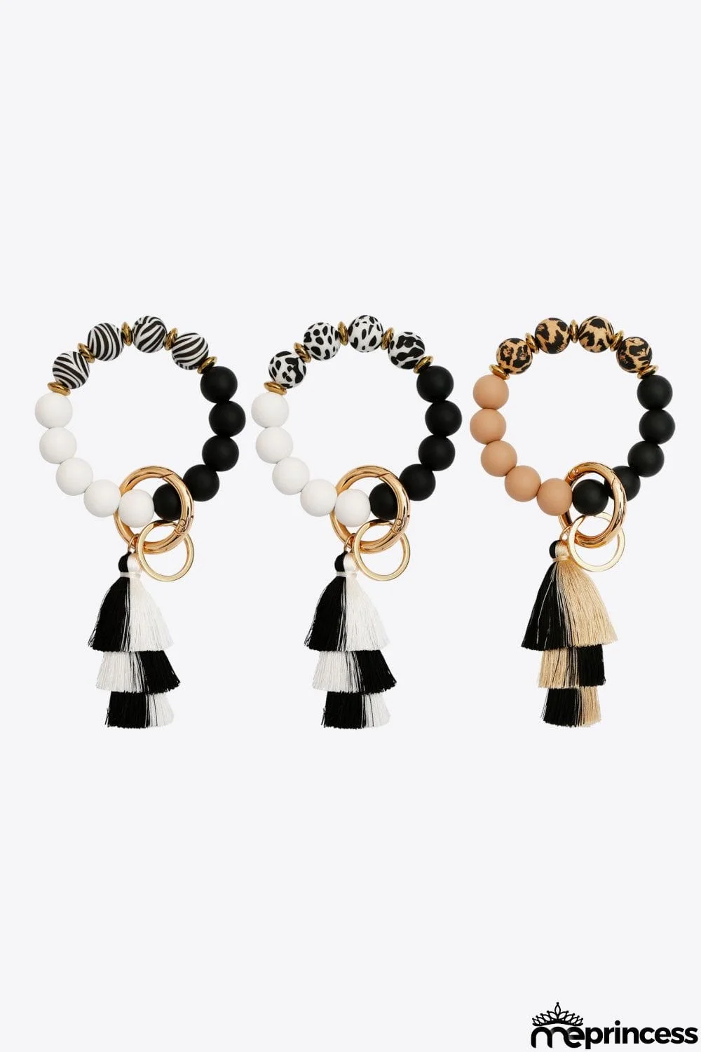 Beaded Keychain with Layered Tassel