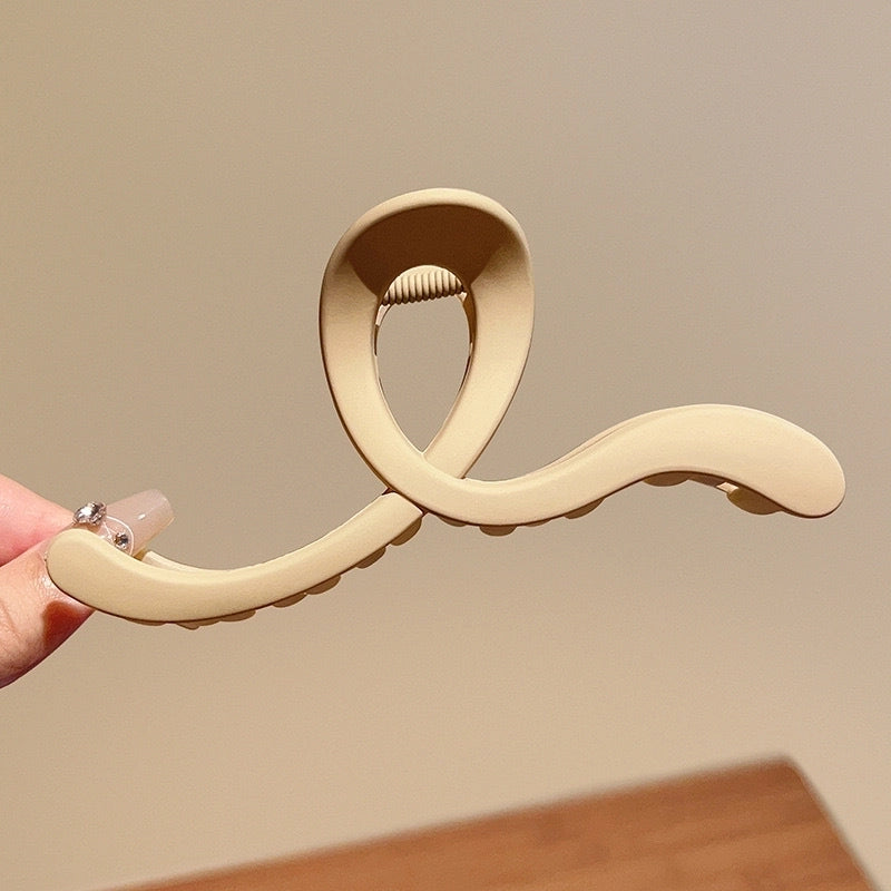 Design Geometric Lines Back Head Updo Hair Clip Large Shark Clip Female Frosted Temperament Hairpin Headdress