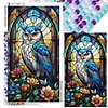 Diamond Painting-DIY Full Round Drill Stained Glass Owl(70*40 CM)