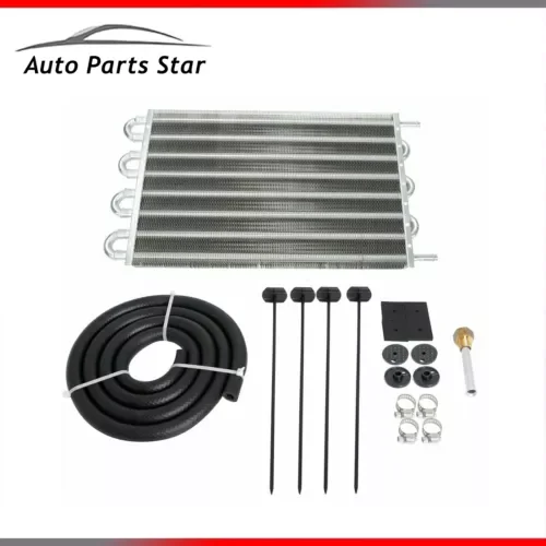 Dronehint 8 Rows Universal Aluminum Remote Transmission Oil Cooler Radiator Converter Kit (For: GMC) Parts
