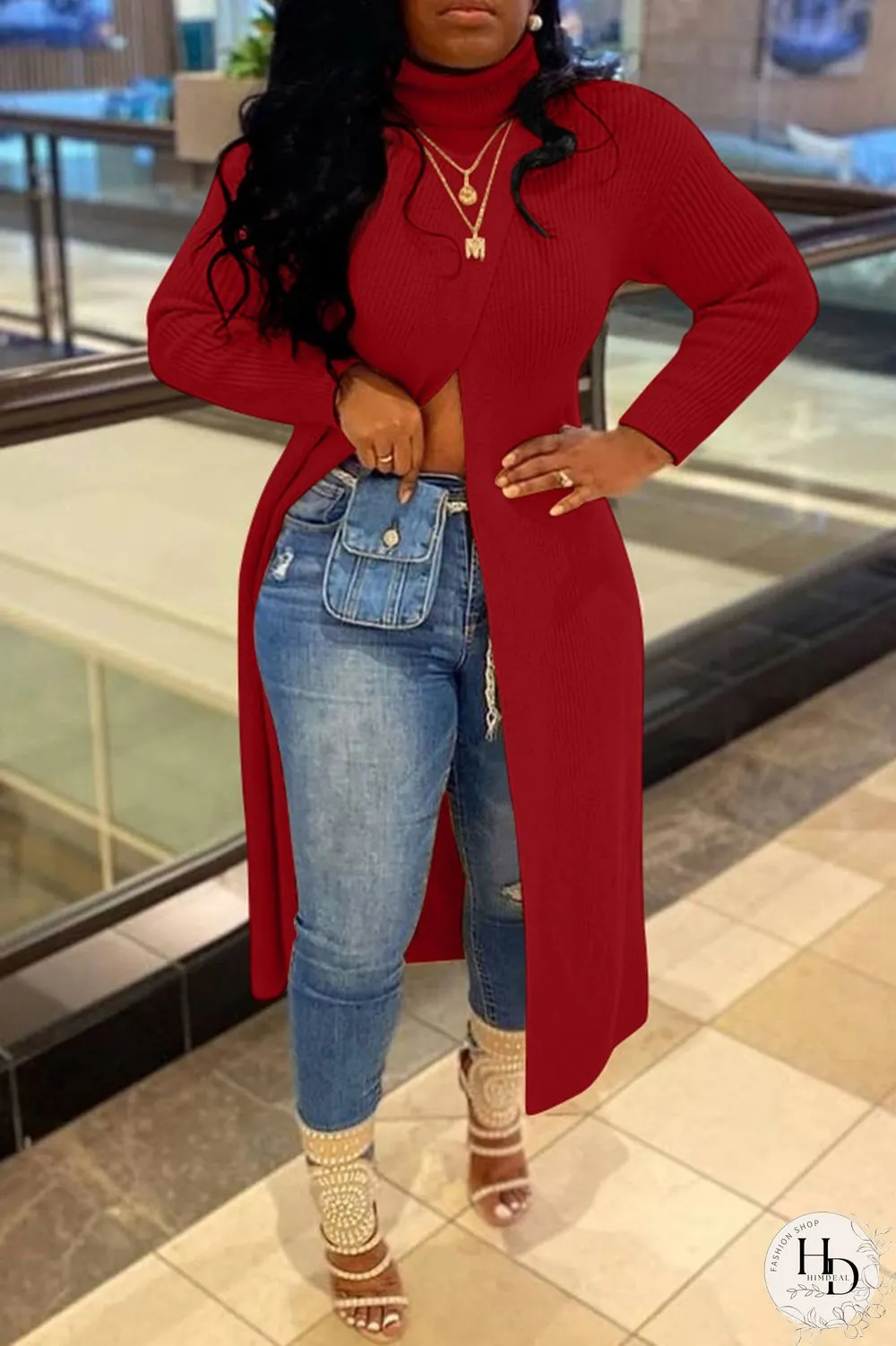 Apricot Casual Solid Patchwork Slit O Neck Tops