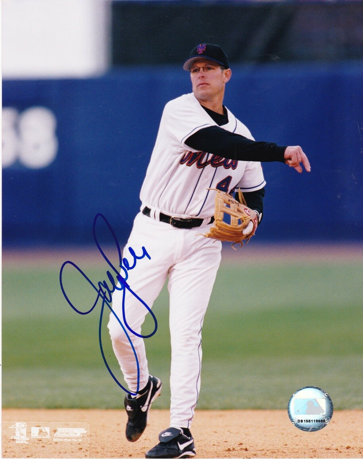 JAY BELL NEW YORK METS ACTION SIGNED 8x10