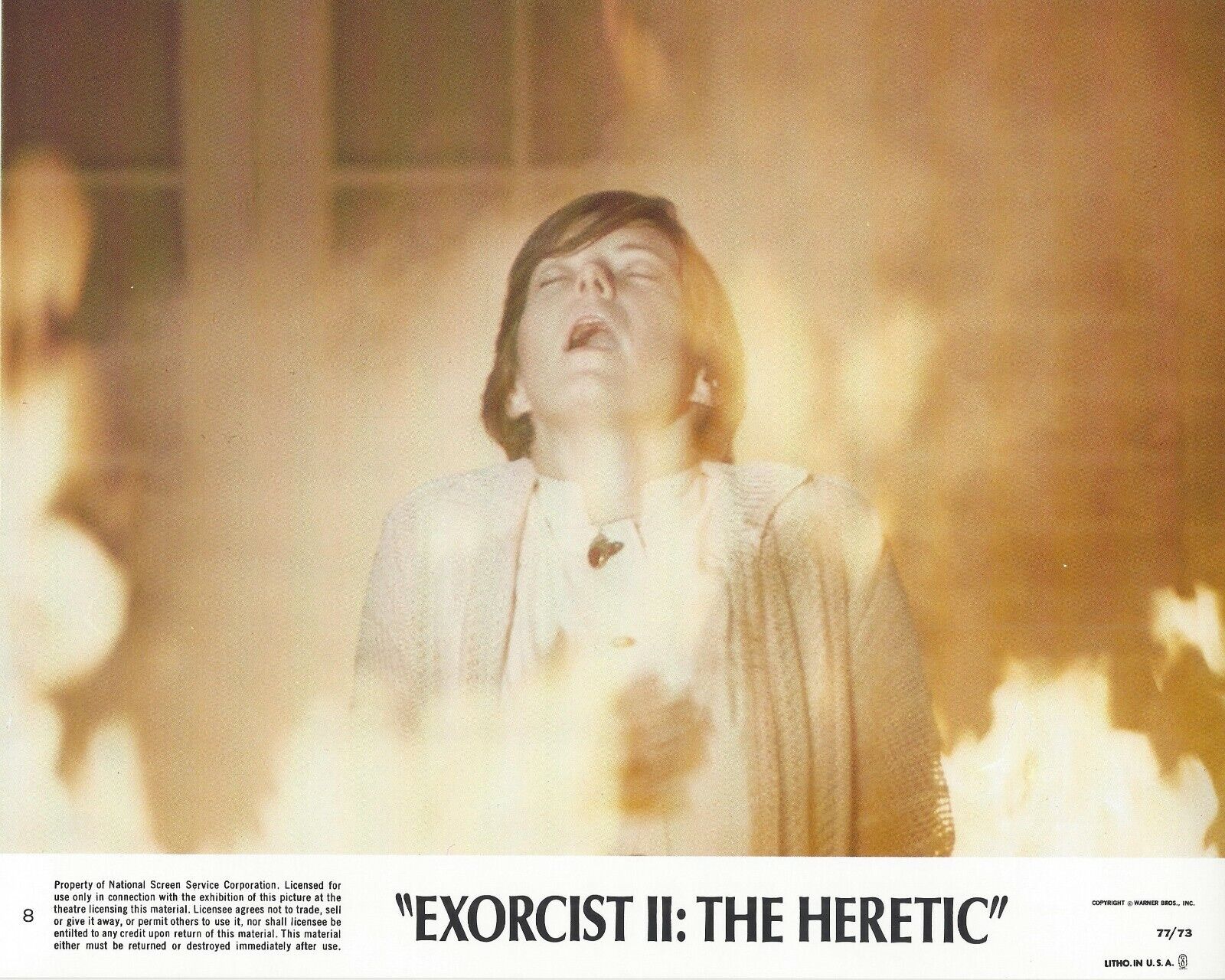 Exorcist II: The Heretic Original 8x10 Lobby Card Poster Photo Poster painting 1977 #8 Blair