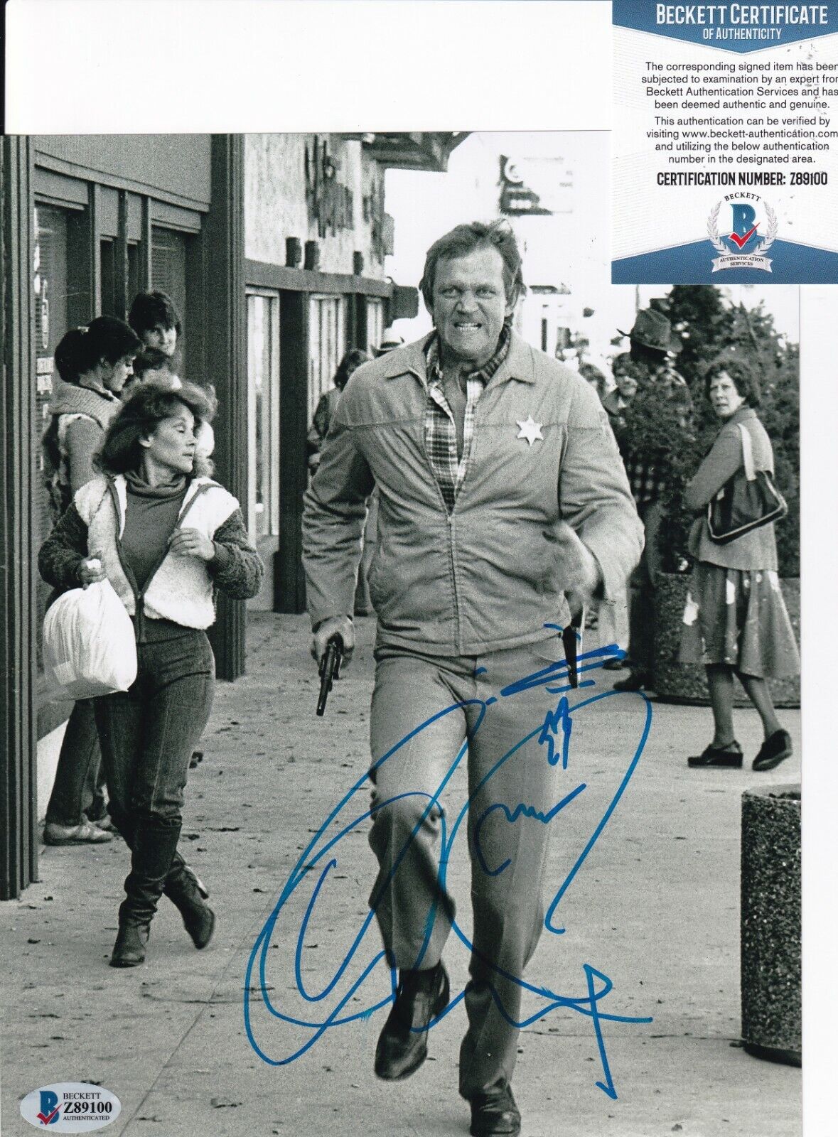 BO SVENSON signed (WALKING TALL) Sheriff Pusser 8X10 Photo Poster painting BECKETT BAS Z89100