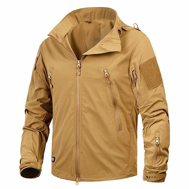 Men's Jacket Coat Clothing Tactical Outwear Army Breathable Nylon Light Windbreaker
