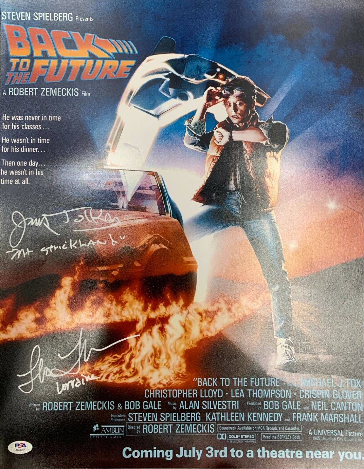 Lea Thompson James Tolkan autographed signed 16x20 Photo Poster painting Back To The Future PSA