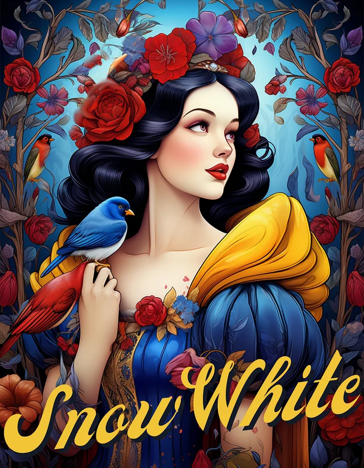 Disney Princess Snow White Alice 30*40CM(Canvas) Full Round Drill Diamond Painting gbfke
