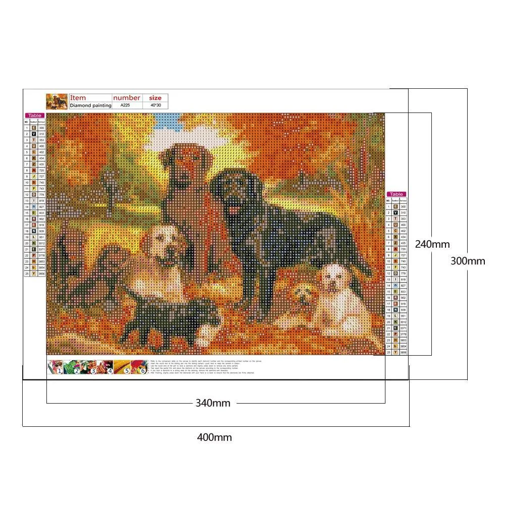 Diamond Painting - Full Round Drill - Dogs(40*30cm)