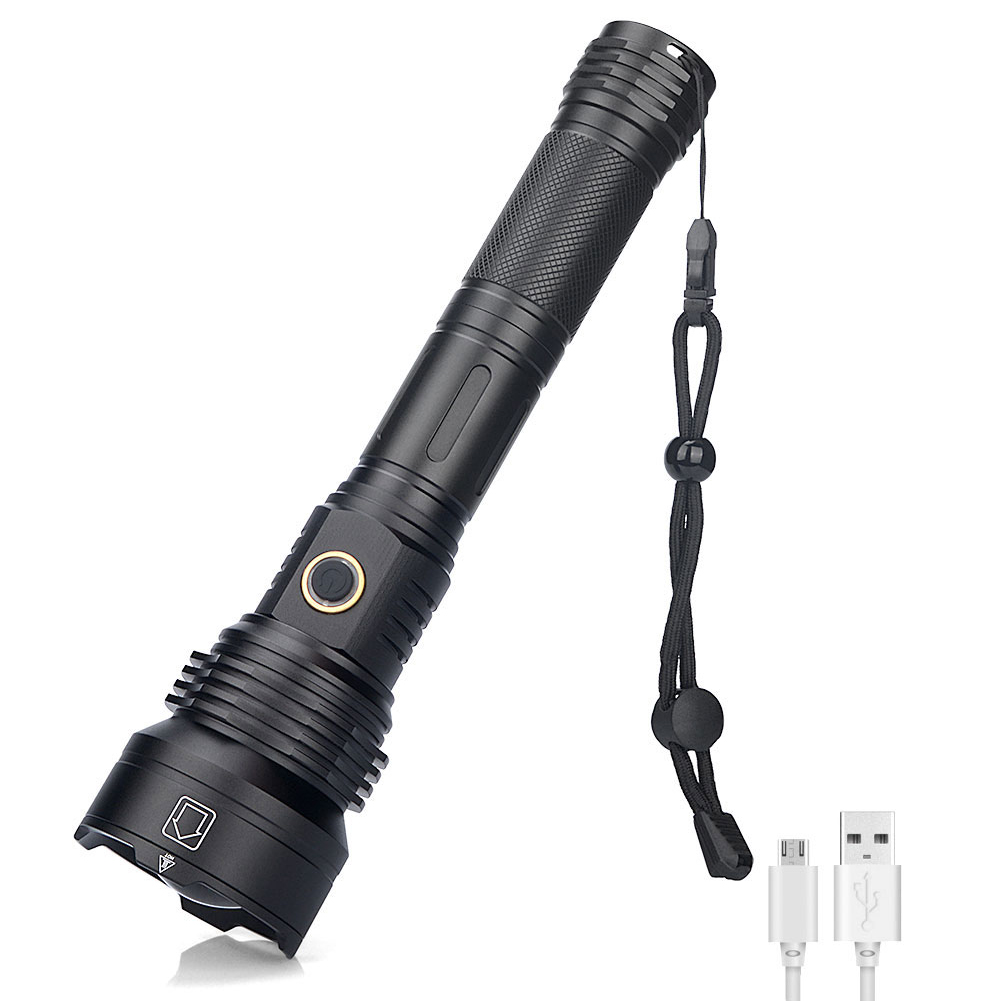 

XHP90 Flashlight USB Rechargeable Zoom Lamp Waterproof Torch Flash Lights, 501 Original