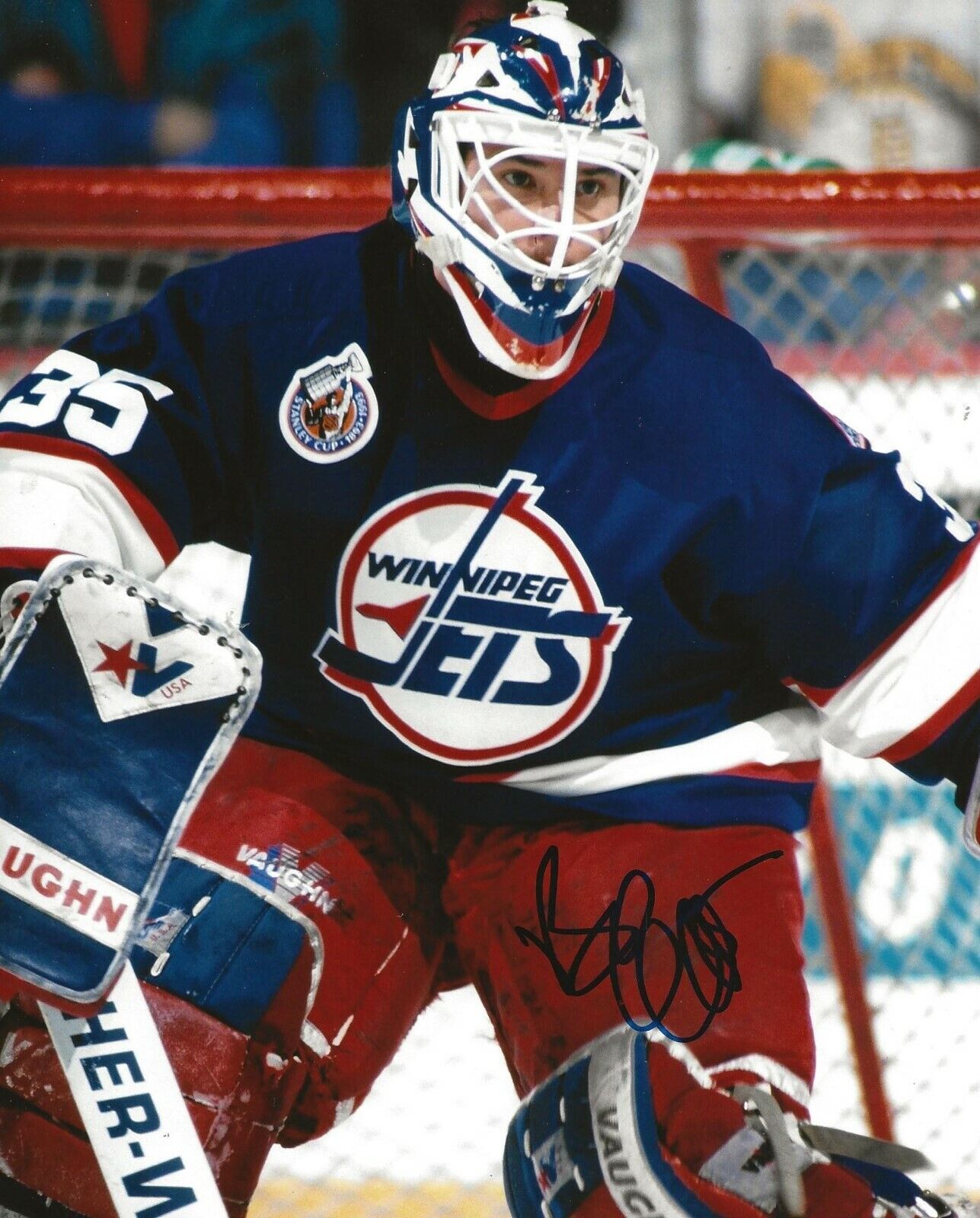 Bob Essensa signed Winnipeg Jets 8x10 Photo Poster painting autographed 4