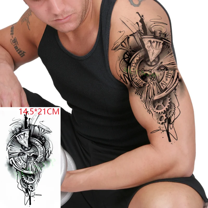 Sdrawing Temporary Tattoo Sticker Red Rose Dragon Lion Tiger Animal Tatto Stickers Flash Tatoo Fake Tattoos for Men Women