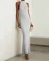 Elegant Sequined Halter Neck Dress Gown