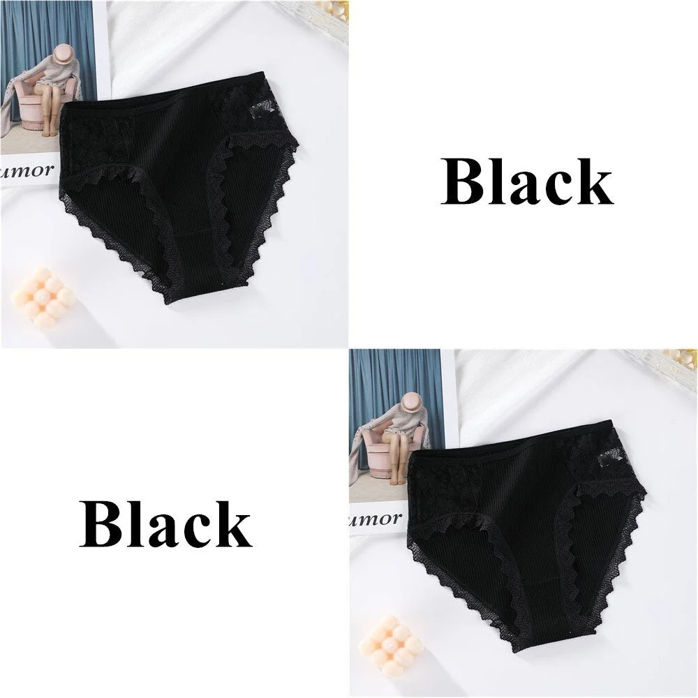 Cotton Panties For Women Comfortable Underwears Panty Sexy Lace High-Waist Underpants Female Lingerie Plus Size Ladies Briefs