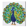 Kit de peinture de boutons en r&eacute;sine en paon pour adultes d&eacute;butants, arts cr&eacute;atifs, d&eacute;coration int&eacute;rieure, boutons ronds de peinture 30x30cm avec cadre