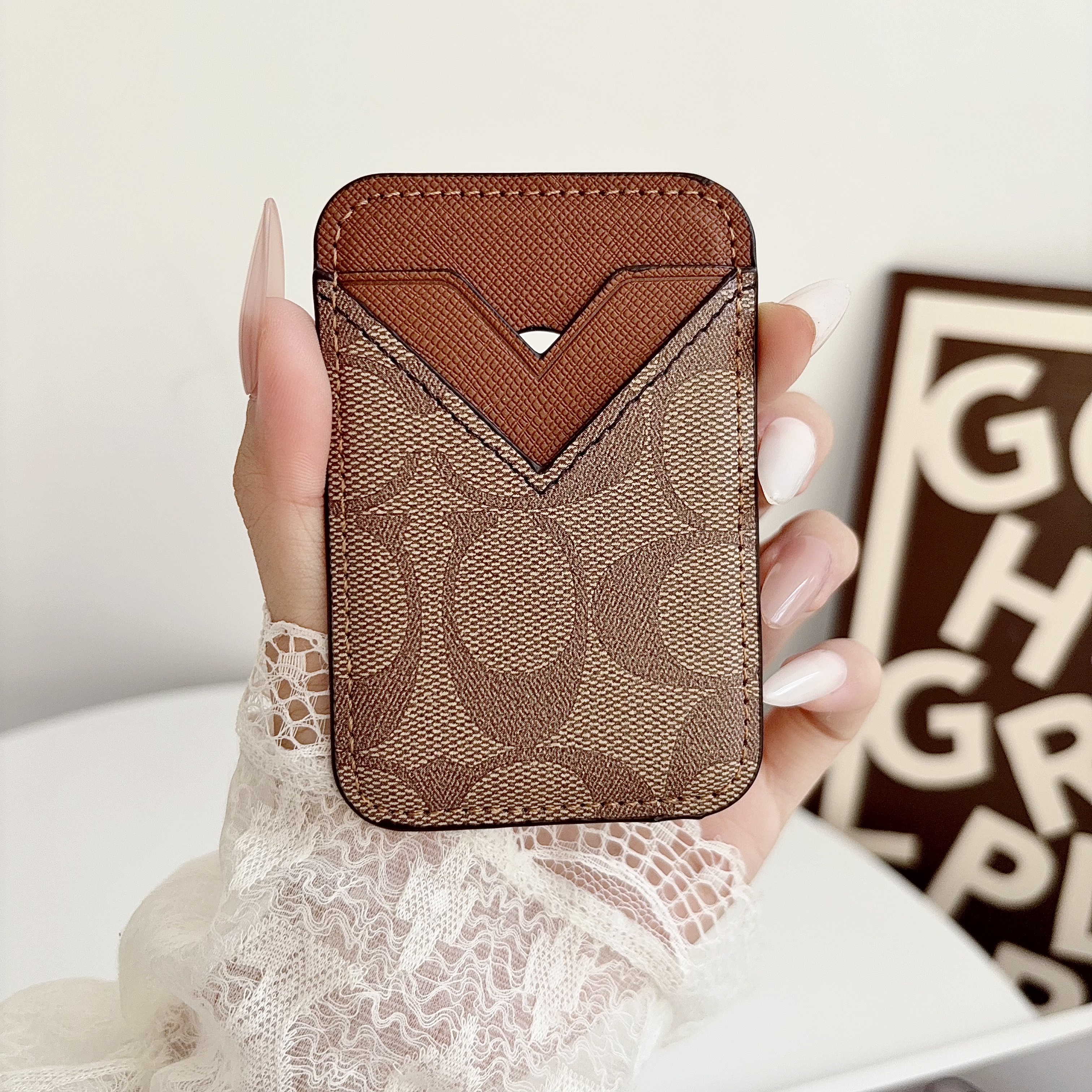 Coach Monogram Magnetic Cardholder | Luxury MagSafe Wallet Attachment for Your Daily OOTD