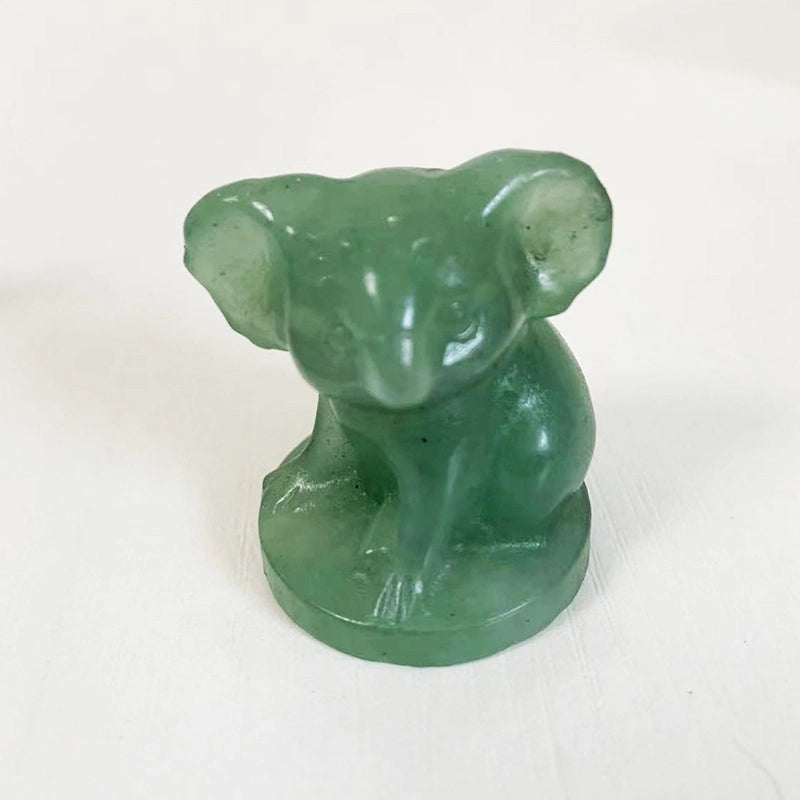 Cute Koala Natural Stone Crystal Ornaments Artificial Decorations