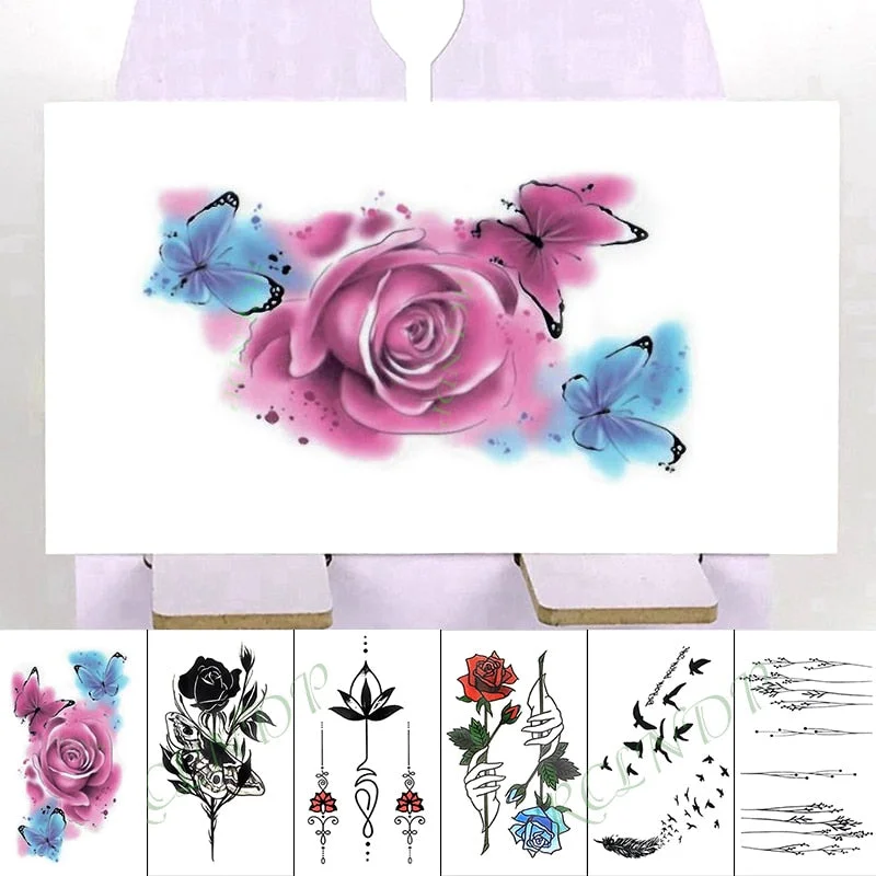 Waterproof Temporary Tattoo Sticker Love Heart Heartbeat Fake Tatto sexy clavicle Hand Arm Flash Tatoo for Kid Girl Men Women