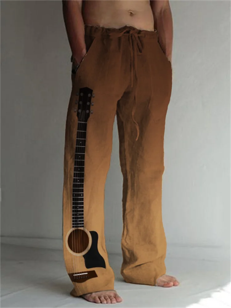 Men's Music Lover Guitar Inspired Gradient Casual Pants