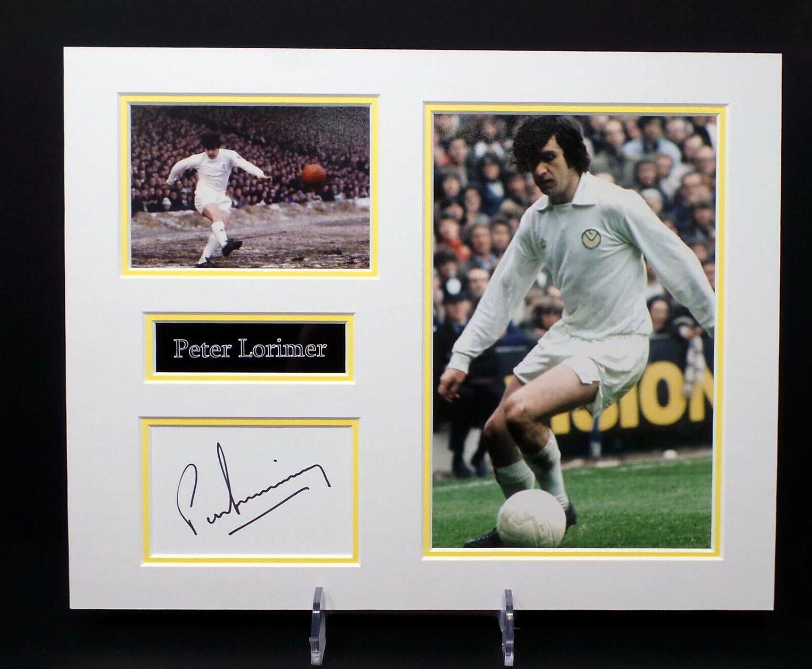 Peter LORIMER Signed Mounted Photo Poster painting Display 3 AFTAL RD COA Leeds United Legend