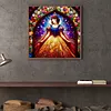 Snow White Stained Glass Full DIY 5D Round Drill Diamond Painting Kit for Adults/Beginners Home Decor Diamond Dots Paintings Picture Arts Craft 40x40cm