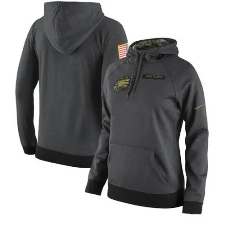 Women's Philadelphia Eagles  Anthracite Salute to Service Player Performance Hoodie