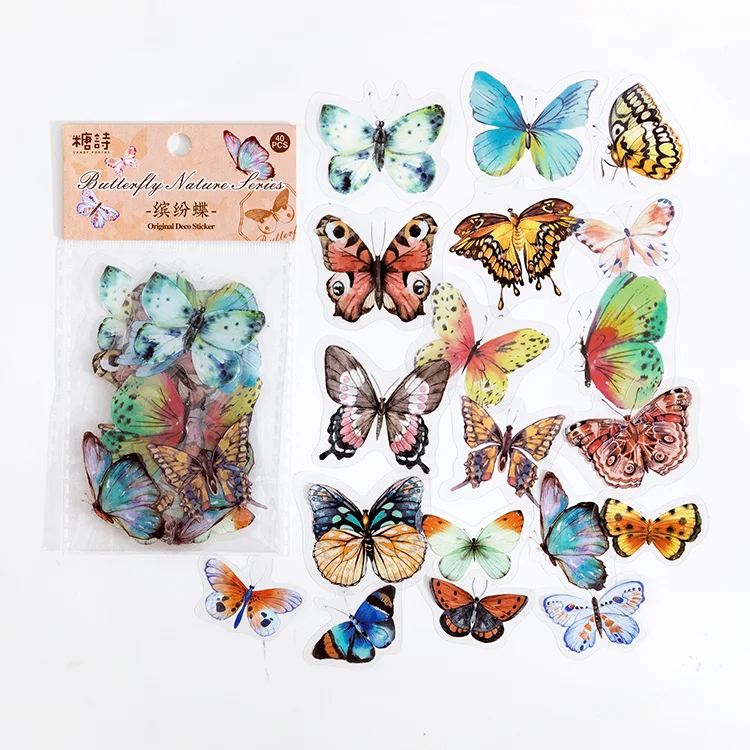 Sticker - Vintage Floral Butterfly Sticker Pack