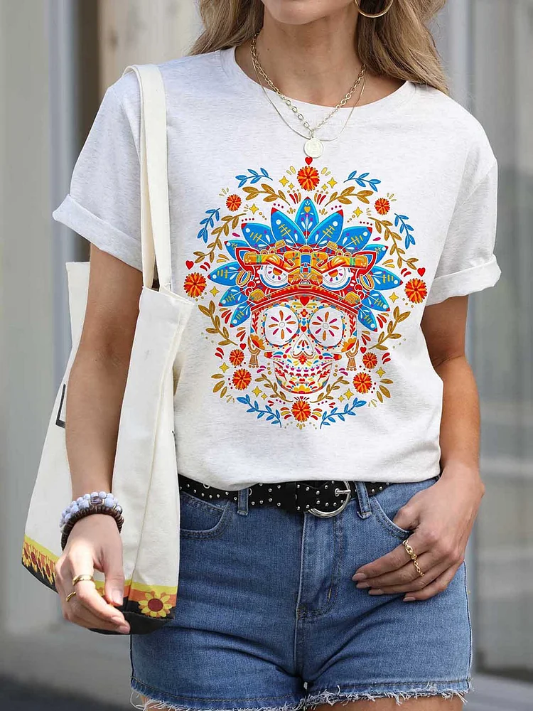 Bestdealfriday Printed Women's Round Neck T-Shirt