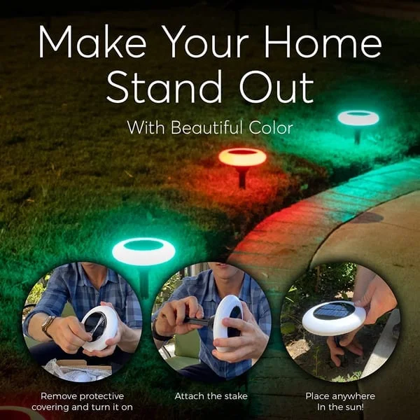 ✨Perfect home upgrade 👍Solar lights outdoor led colorful lights 🌈-BUY 2 GET 1 FREE