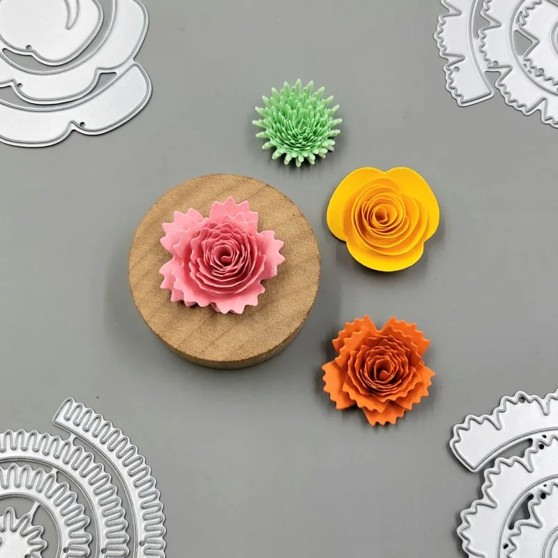 Sdrawing Styles of Spiral Flower Metal Cutting Dies for Scrapbooking DIY Album Educational Embossing Greeting Card Die Cuts 2023 New