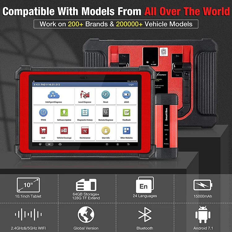 Launch X431 PAD V PAD5 Full System Professional Diagnostic Tools Support  Online Coding and Programming