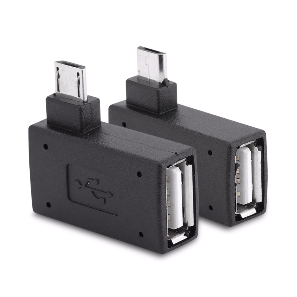 

Micro USB OTG Adapter with Micro USB Power Port Left+Right 90 Degree Angle, 501 Original