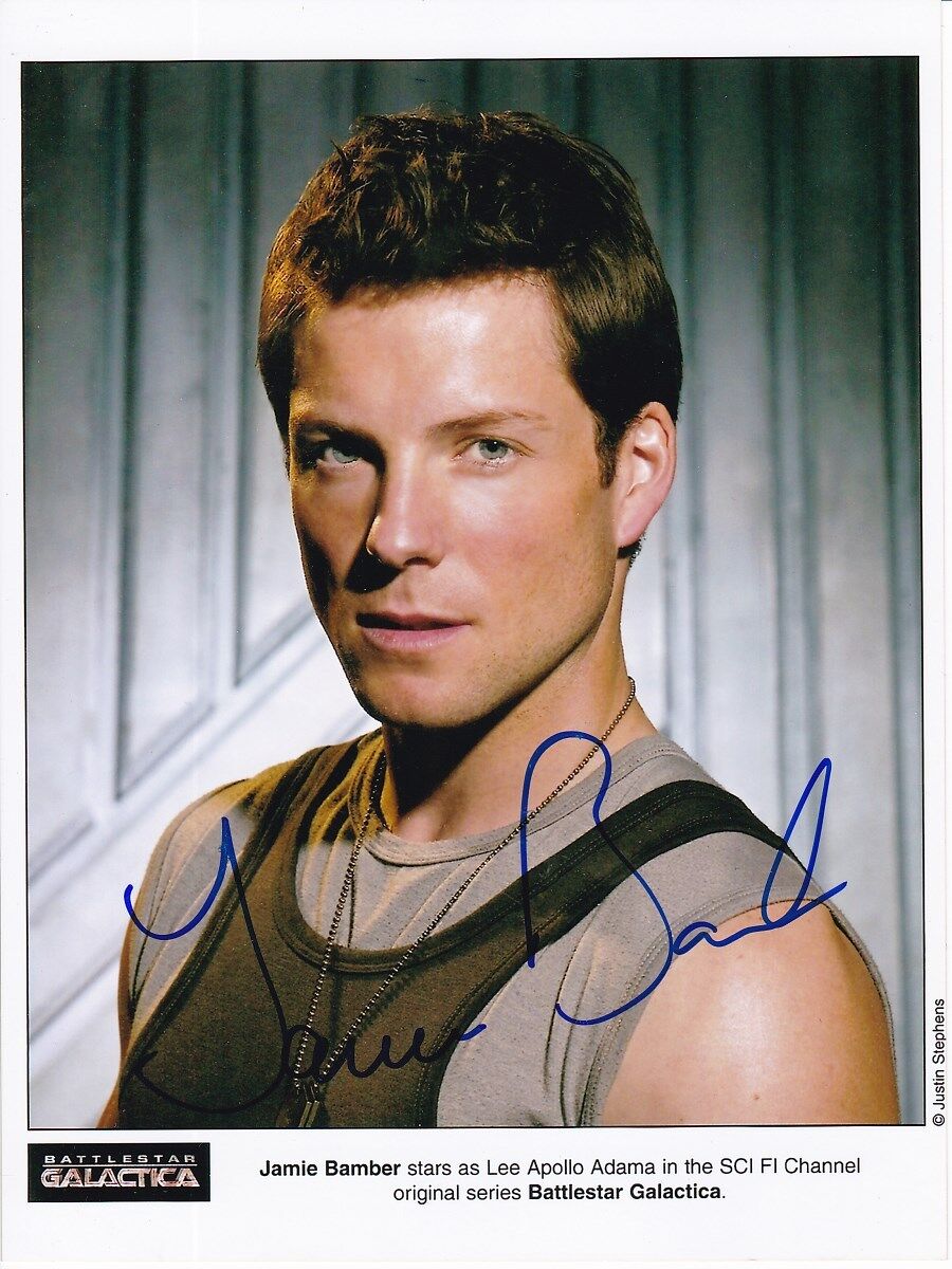 JAMIE BAMBER Signed Autographed BATTLESTAR GALACTICA LEE APOLLO ADAMA Photo Poster painting