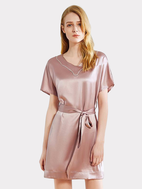 22 Momme Classic Design Silk Nightgown | Two Colors Selected-Real Silk Life