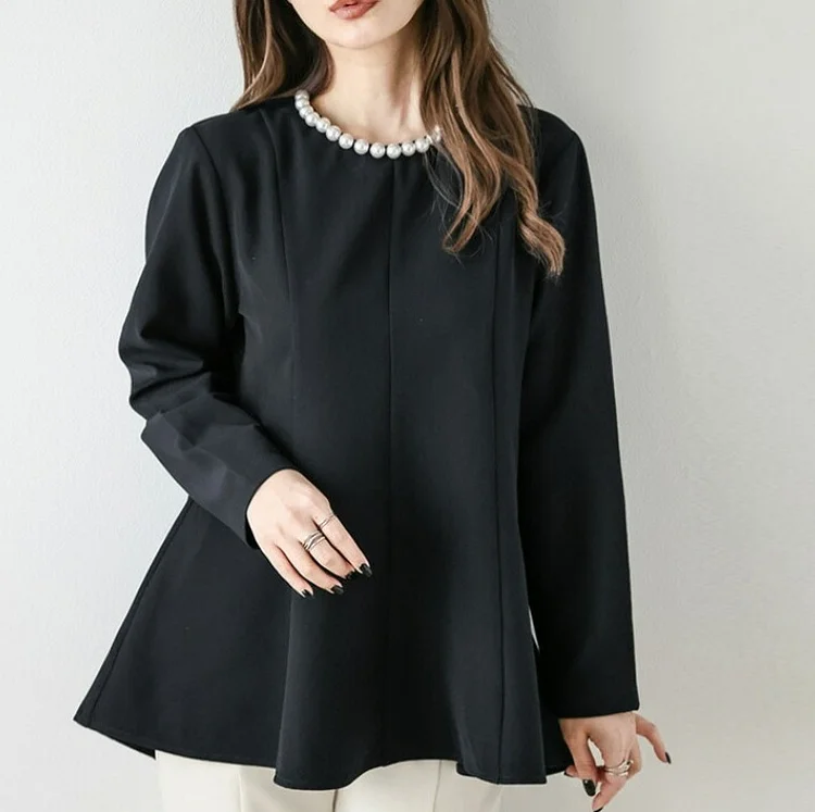 Casual Solid Color Long Sleeve Blouse - yankia