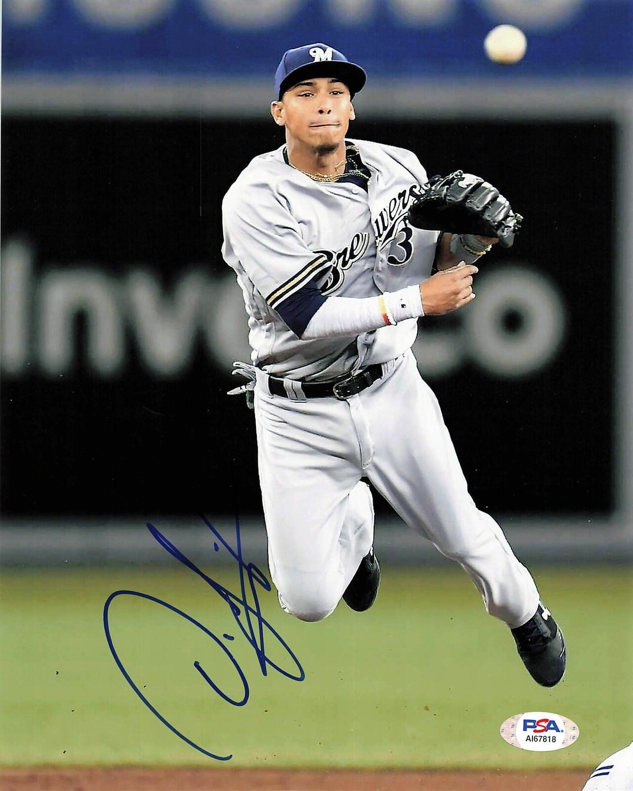 Orlando Arcia signed 8x10 Photo Poster painting PSA/DNA Milwaukee Brewers Autographed