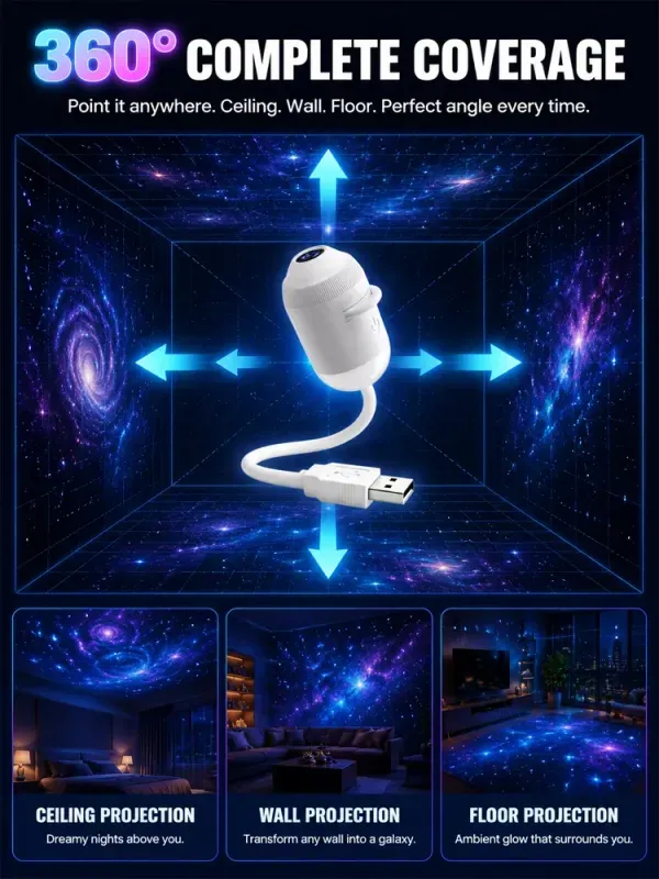 GALAXY&trade; Home & Car Star Projector | Exclusive Vegas Sphere Tech, Instant 360&deg; Panoramic Galaxy