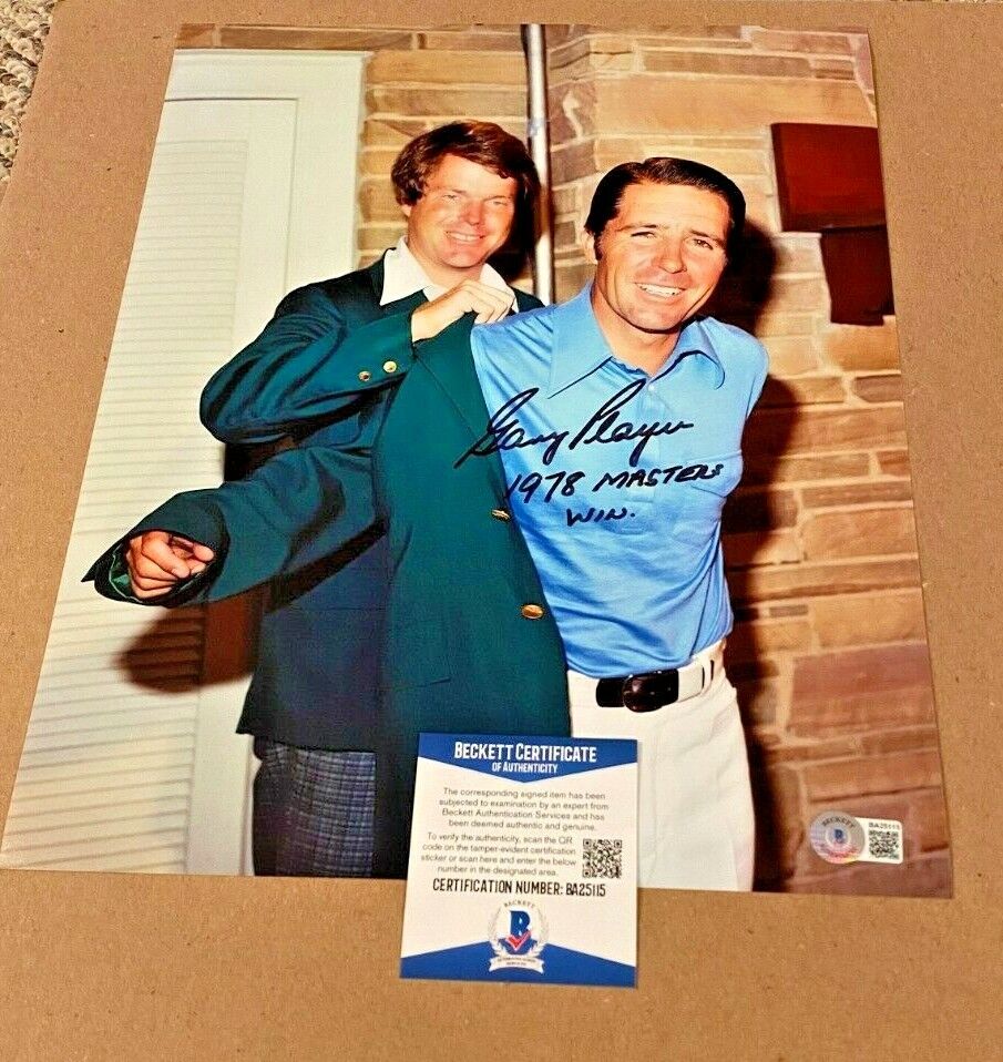 GARY PLAYER SIGNED 1978 MASTERS 11X14 Photo Poster painting BECKETT CERTIFIED PGA #6 MASTERS