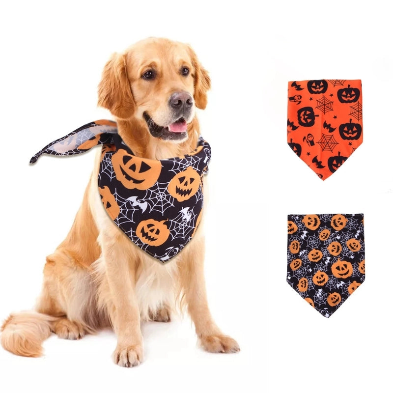 New Popular Halloween Pet's Saliva Towel Dog Bandana Cat Pet Triangular Scarf Bib