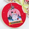 Christmas-DIY Embroidery Kit with Pattern Cotton Threads Needles Hoop 30*30cm/11.8*11.8in