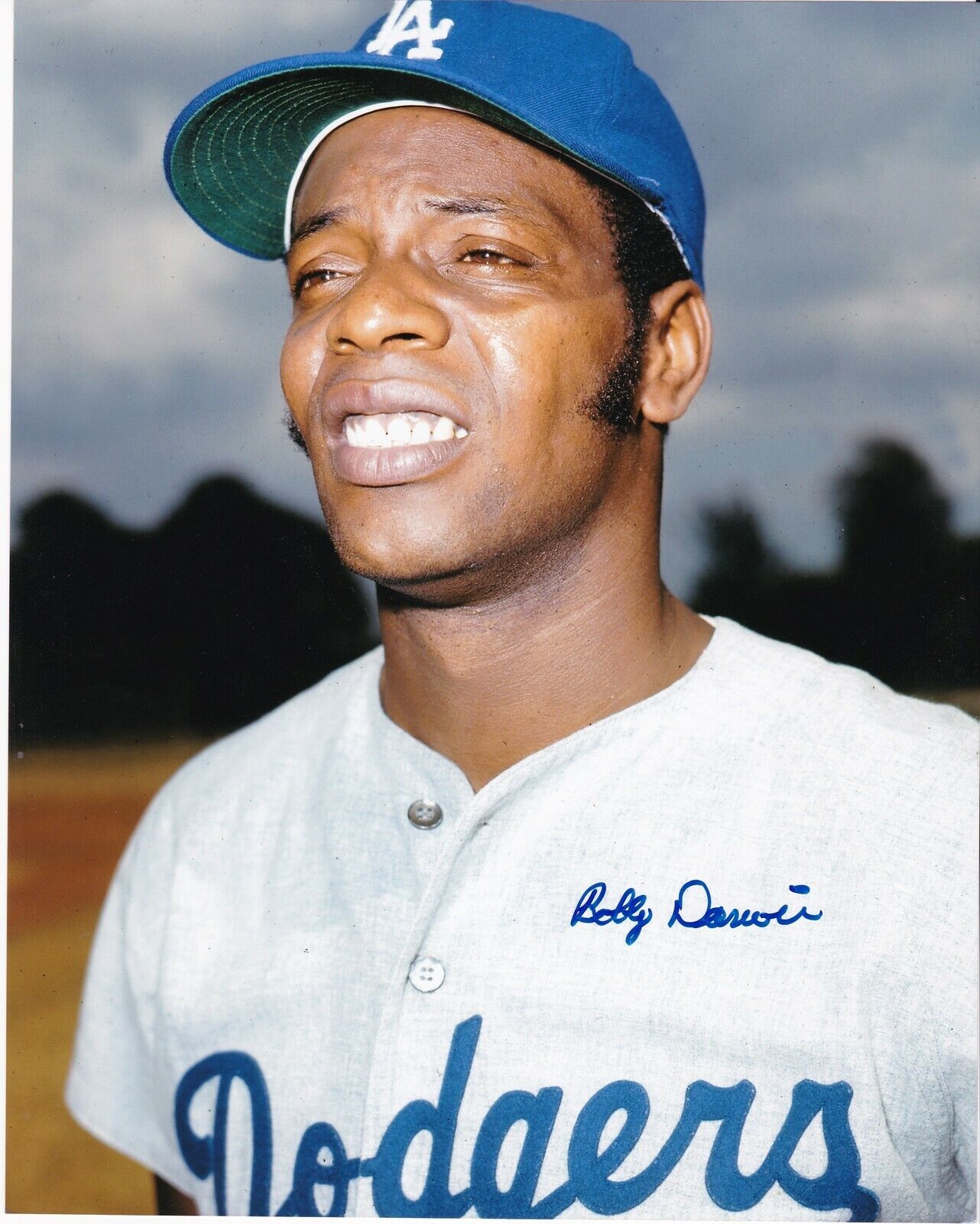 BOBBY DARWIN LOS ANGELES DODGERS ACTION SIGNED 8x10