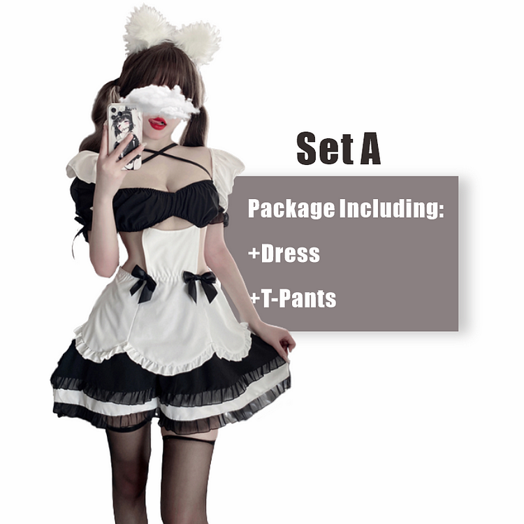 Lolita Fancy Dress With Stockings Headwear Lingerie Set PE093