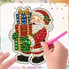 6PCS Santa Claus DIY Pearl Diamond Painting Christmas Fridge Magnets, Sparkling Rhinestone Refrigerator Magnet Craft Kit for Home Decor & Gifts