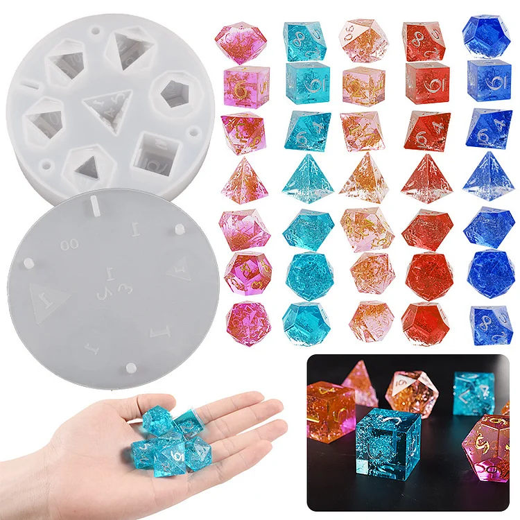 CrazyMold 7-in-1 Dice Resin Molds Set: Unleash Your Creativity Now!