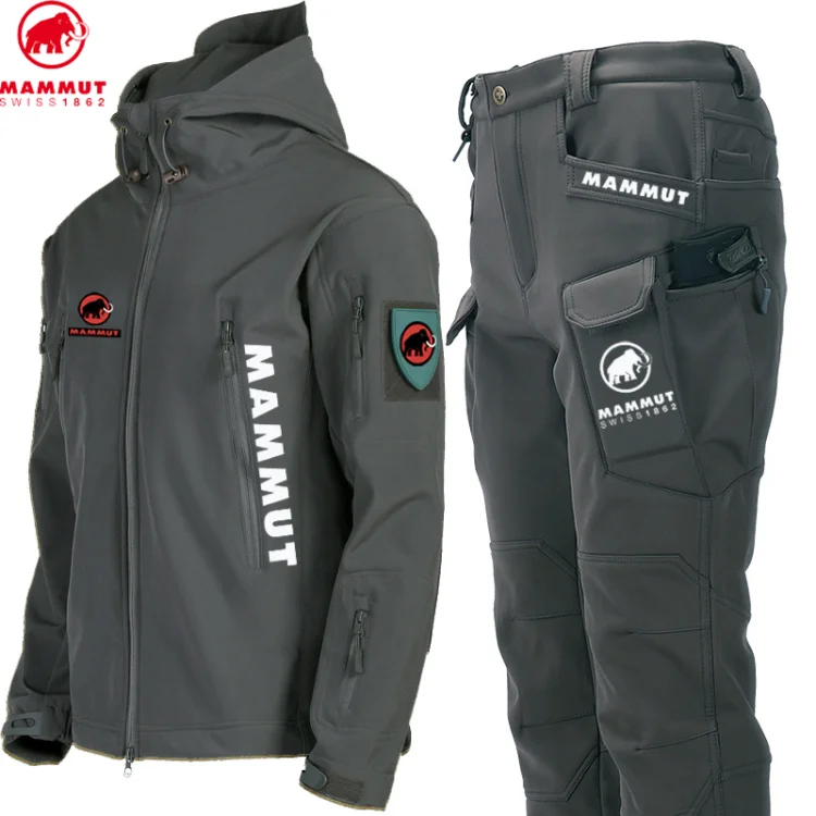 MAMMUT® nowy dwuczęściowy zestaw męskich kurtek outdoorowych wodoodpornych i wiatroszczelnych
