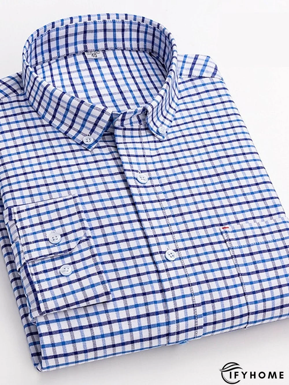 Men's Denim Shirt Turndown Spring &  Fall Long Sleeve A B C Plaid / Striped / Chevron / Round Daily Wear Clothing Apparel Print | IFYHOME